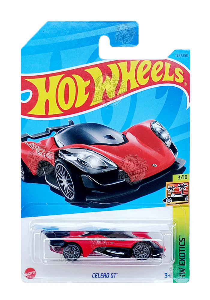 PRE OWNED INDIAN CARD Hot Wheels Celero GT - Red - 2023 Card