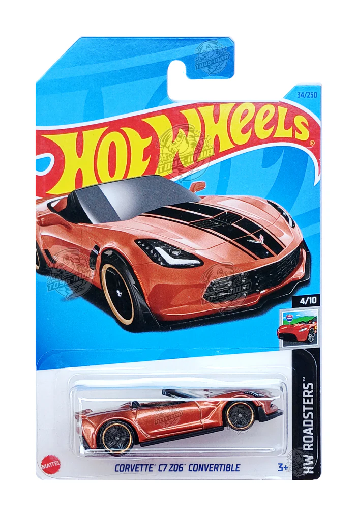 PRE OWNED INDIAN CARD Hot Wheels Corvette C7 Z06 Convertible - Brown - 2023 Card