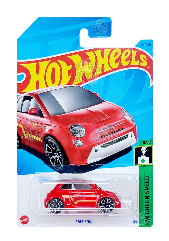 PRE OWNED INDIAN CARD Hot Wheels Fiat 500e - Red - 2023 Card