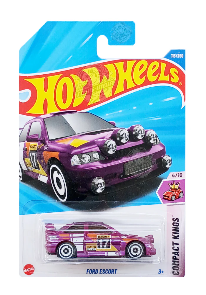 PRE OWNED INDIAN CARD Hot Wheels Ford Escort - Purple - 2025 Card