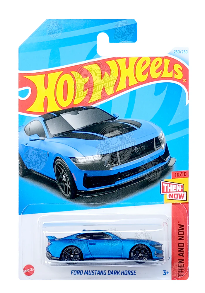 PRE OWNED INDIAN CARD Hot Wheels Ford Mustang Dark Horse - Blue - 2024 Card