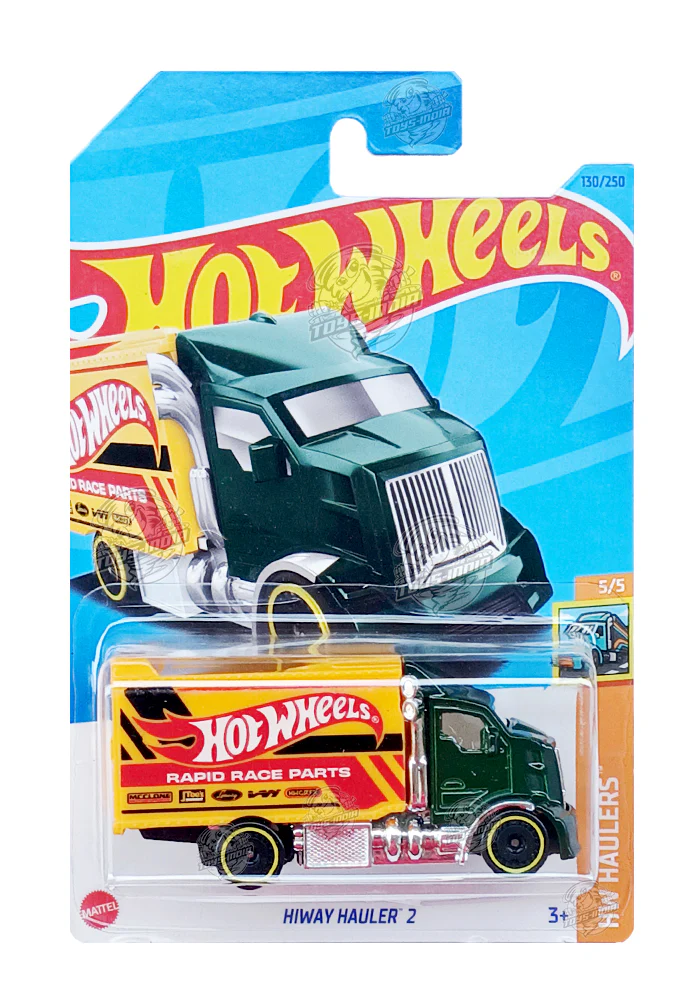 PRE OWNED INDIAN CARD Hot Wheels Hiway Hauler 2 - Green / Yellow - 2023 Card
