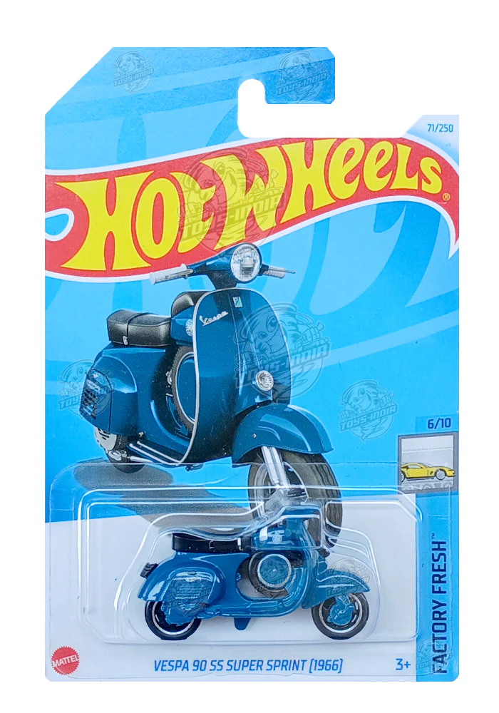 PRE OWNED INDIAN CARD Hot Wheels INDIAN CARD Hot Wheels Vespa 90 SS Super Sprint (1966) - Dark Blue - 2024 Card