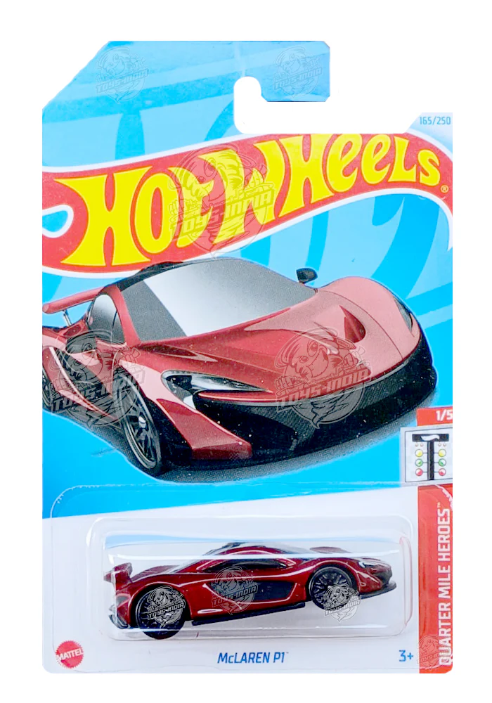 PRE OWNED INDIAN CARD Hot Wheels McLaren P1 - Red / Black - 2024 Card