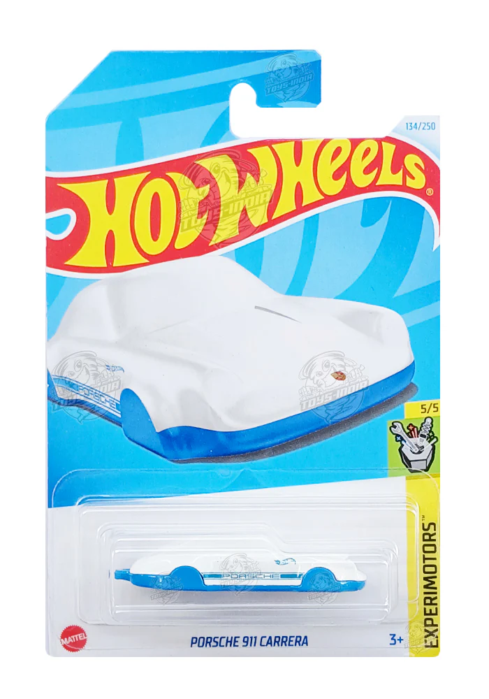 PRE OWNED INDIAN CARD Hot Wheels Porsche 911 Carrera - White / Blue - 2024 Card