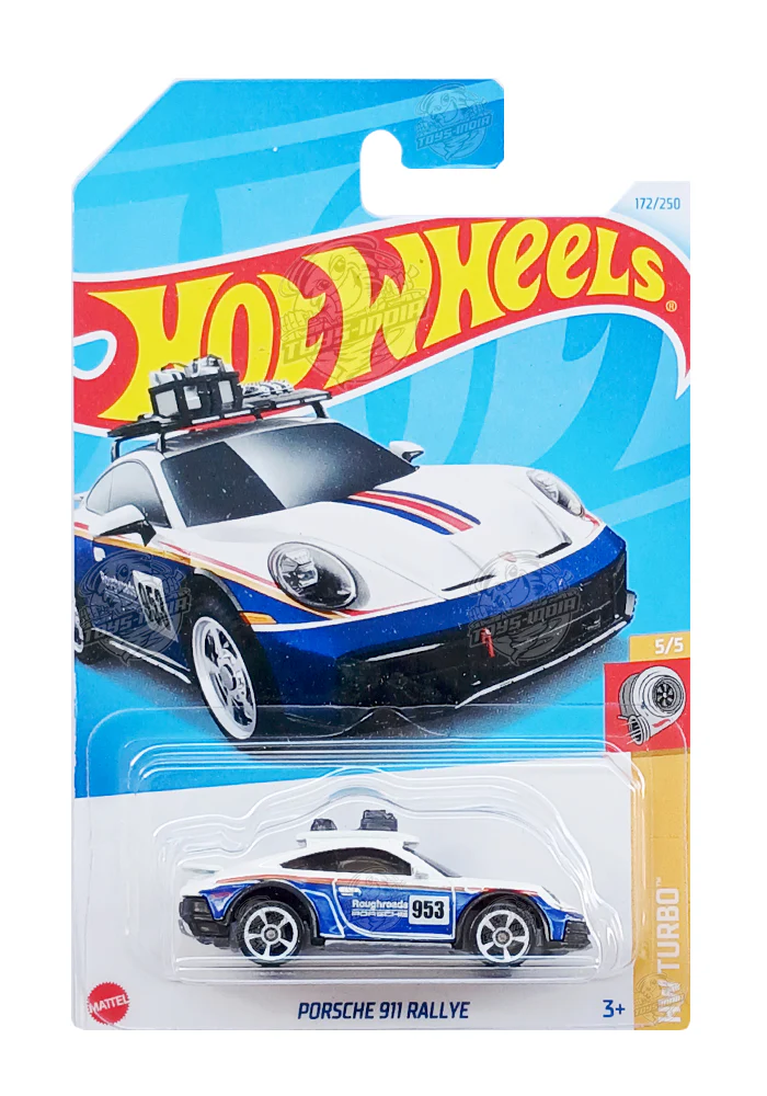 PRE OWNED INDIAN CARD Hot Wheels Porsche 911 Rallye - Blue / White - 2024 Card