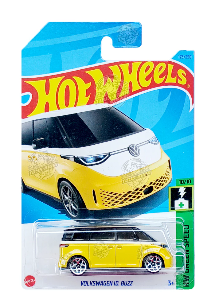 PRE OWNED INDIAN CARD Hot Wheels Volkswagen ID. Buzz - Yellow / Black - 2023 Card