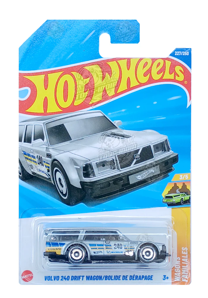 PRE OWNED INDIAN CARD Hot Wheels Volvo 240 Drift Wagon / Bolide De Derapage - Silver - 2025 Card