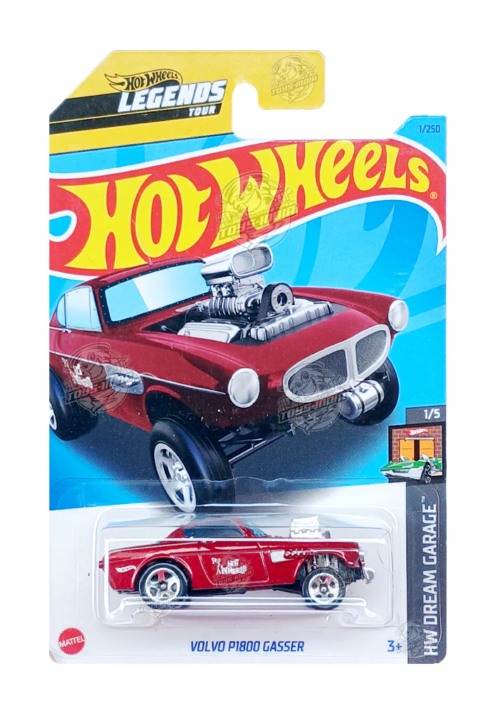 PRE OWNED INDIAN CARD Hot Wheels Volvo P1800 Gasser - Red - 2023 Card