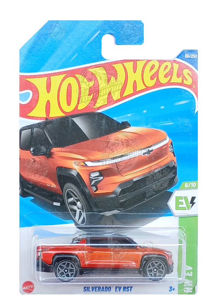 PRE OWNED INDIAN CARD Hot Wheels Silverado EV RST - Red - 2025 Card