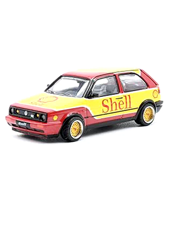 XCARTOYS Pop Race Shell Volkswagen Golf GTI MK2 - Red / Yellow (Scale 1:64)
